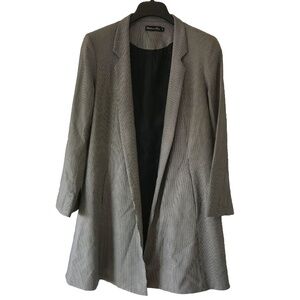 Estelle And Finn Swing Jacket Black And White Houndstooth Size 8 Pocket